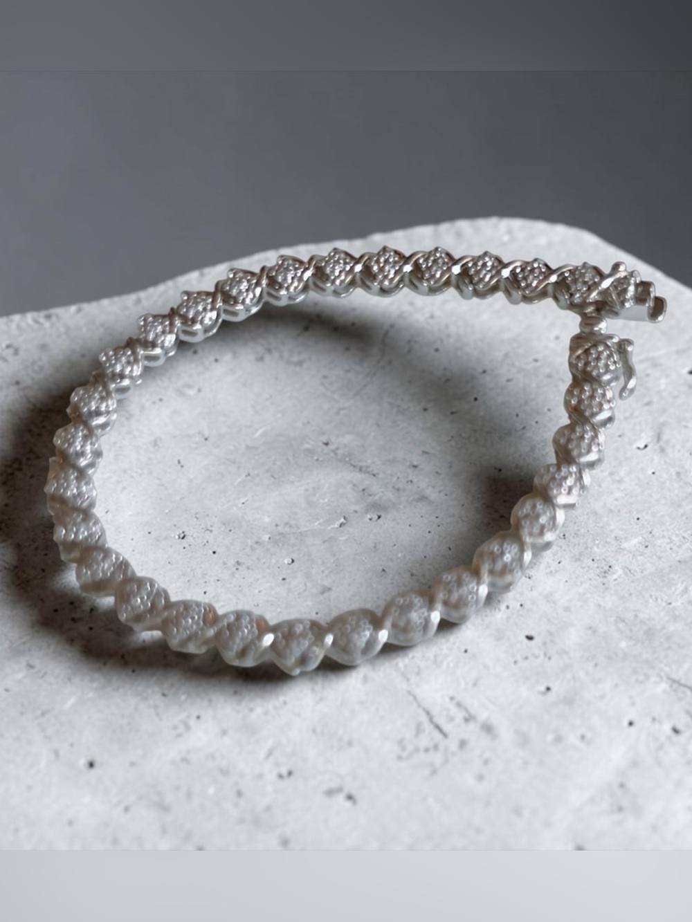 Tennis Bracelet for Women 1 Row Sterling Silver RH 7.25"